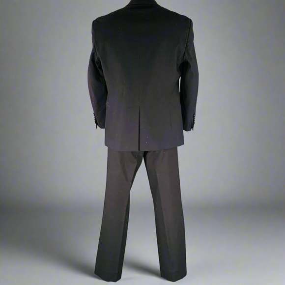 JUST CAVALLI Black Cotton Blend Single Breasted Tuxedo - Picture 4 of 16